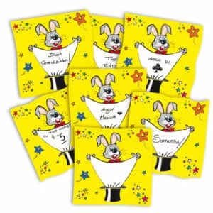 Message sur foulard - Lapin chapeau - 90 cm