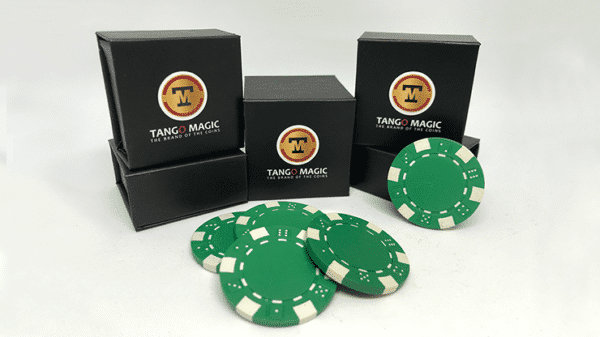 Expanded Shell Poker Chip Green plus 4 jetons reguliers par Tango