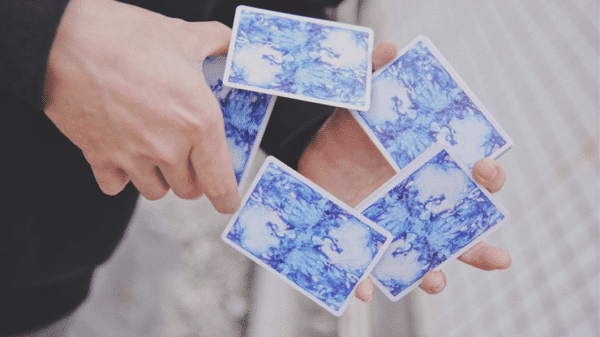 Fluid art Jeu de cartes bleu