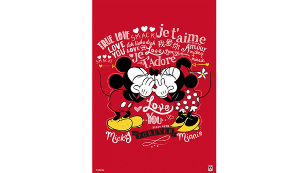 Papier restaure Mickey et Minnie love par JL Magic