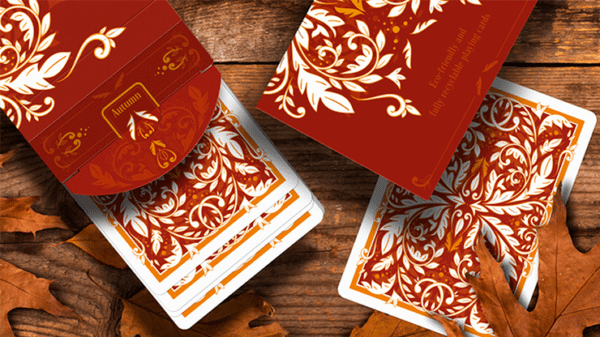 Leaves Autumn Jeux de cartes avec boite de collection02