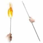 Flaming torch to cane
